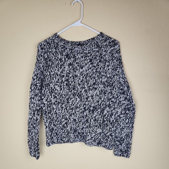 Eileen Fisher womens black Organic Cotton sweater size XXS boxy lounge oversize - Picture 1 of 6